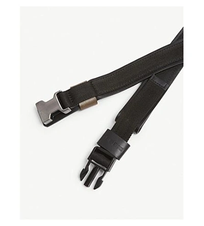 Shop Diesel B-choice Woven And Leather Belt In Black