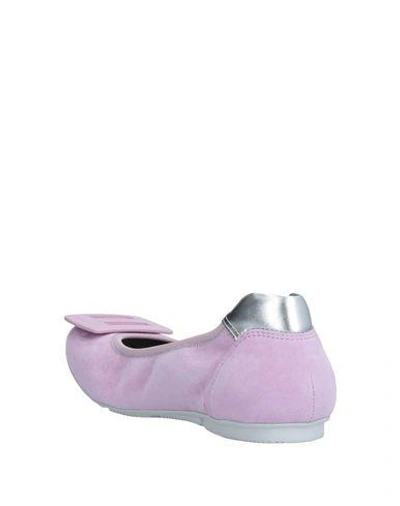 Shop Hogan Woman Ballet Flats Pink Size 4.5 Leather