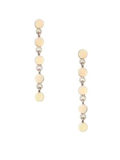 Shop Zoë Chicco Women's 14k Yellow Gold Disc Linear Drop Earrings