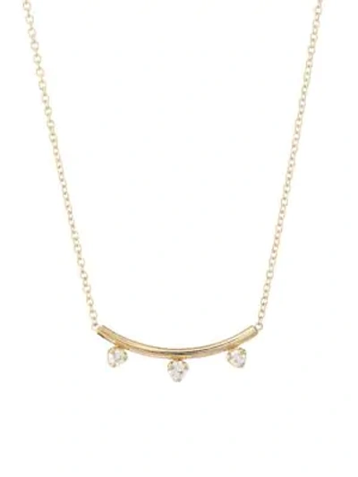Shop Zoë Chicco 14k Yellow Gold Diamond Bar Pendant Necklace