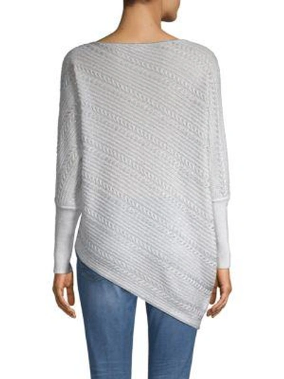 Shop Tse X Sfa Asymmetrical Cable Knitsweater In Platinum