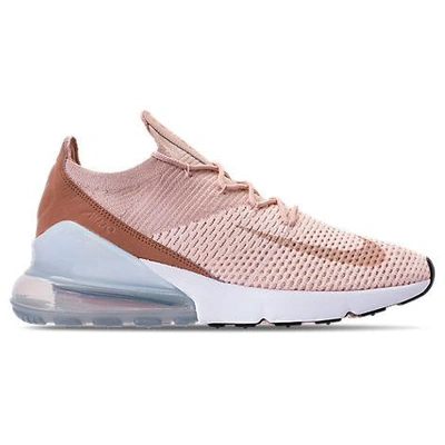 Shop Nike Women's Air Max 270 Flyknit Casual Shoes, Brown