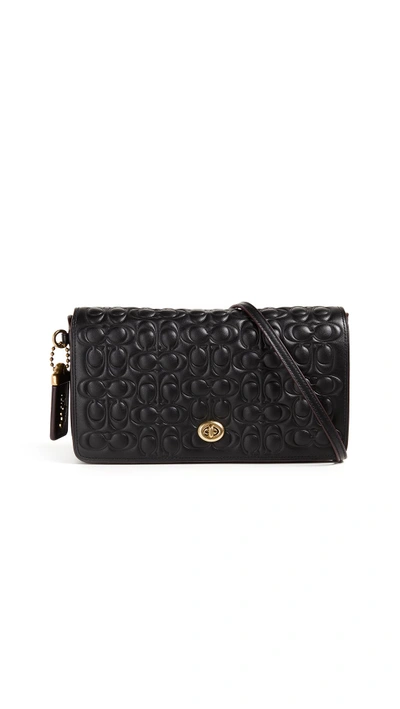 Shop Coach 1941 Signature Leather Dinky Bag In Black