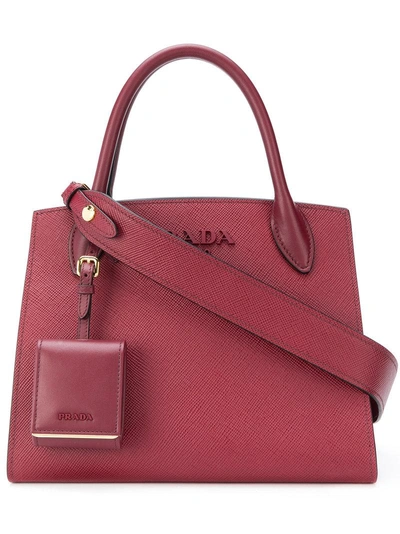 Shop Prada Monochrome Tote Bag In Red