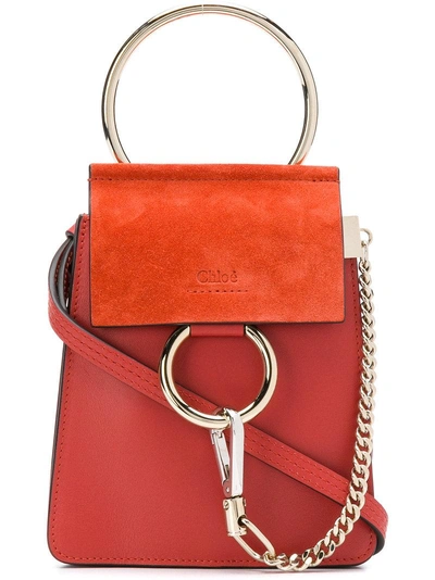 Shop Chloé Faye Crossbody Bag In Red