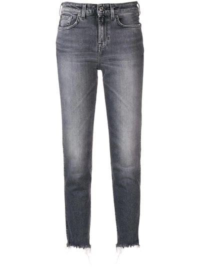 Shop 7 For All Mankind Light-wash Skinny Jeans In Grey
