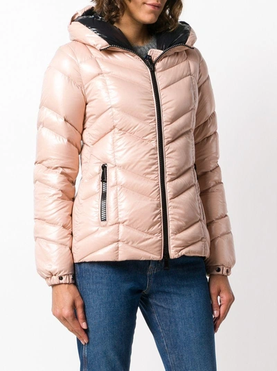 Shop Moncler Down Filled Hooded Puffer Jacket - Pink & Purple