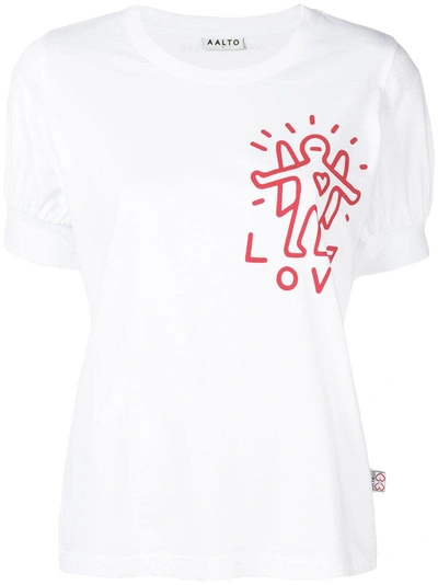 Shop Aalto Love Angel Printed T-shirt In White