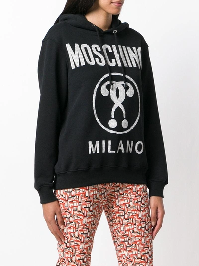 Shop Moschino Logo Print Hoodie