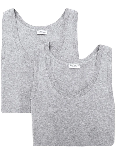 Shop Dolce & Gabbana Tank Top In Grey