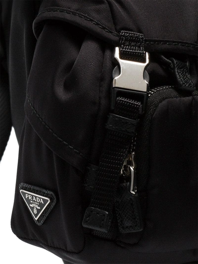 Shop Prada Black Nylon Mini Bag Keyring