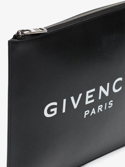 Shop Givenchy Black Logo Leather Clutch