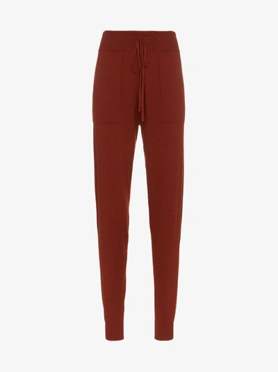 Shop Alexandra Golovanoff Cashmere Drawstring Sweatpants In Brown