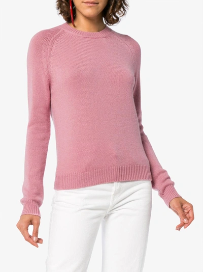 Shop Alexandra Golovanoff Cashmere Slim Fit Jumper In Pink/purple