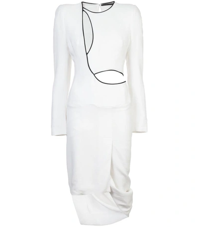 Shop Haider Ackermann Draped Cutout Dress In White