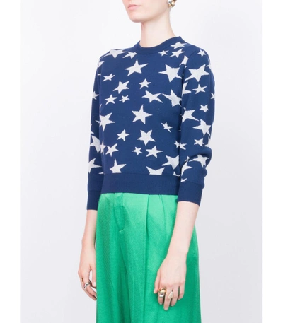 Shop Loewe Lurex Stars Sweater In Blue