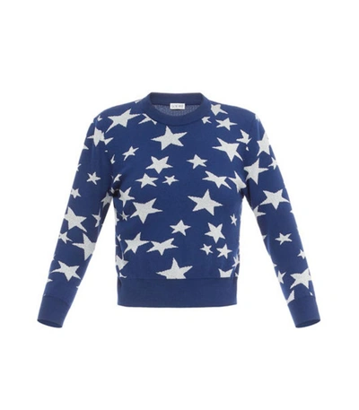 Shop Loewe Lurex Stars Sweater In Blue