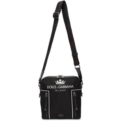 Shop Dolce & Gabbana Dolce And Gabbana Black Logo Messenger Bag In Hnr18 Black