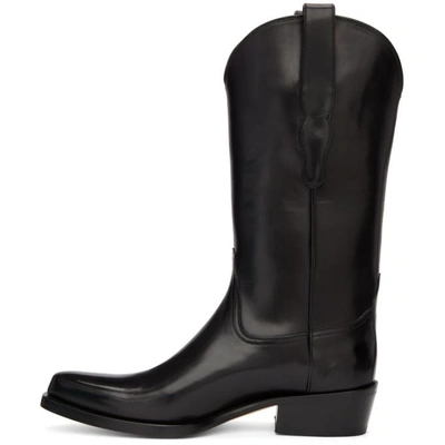 Shop Brioni Black Cowboy Boots In 1000 Black