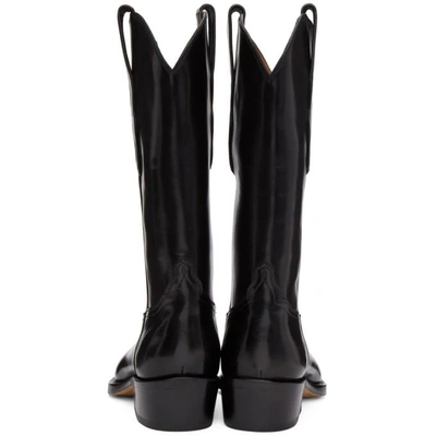 Shop Brioni Black Cowboy Boots In 1000 Black