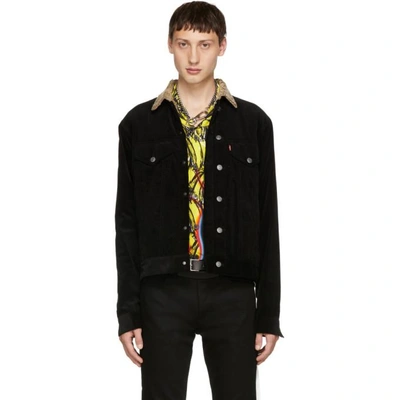 Shop Christian Dada Black Narrow Wale Rotatory Jacket