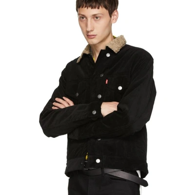 Shop Christian Dada Black Narrow Wale Rotatory Jacket