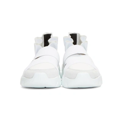 Shop Emilio Pucci White And Grey Ruffle Sneakers In 100 White