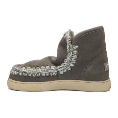Shop Mou Grey Mini Eskimo Sneaker Boots