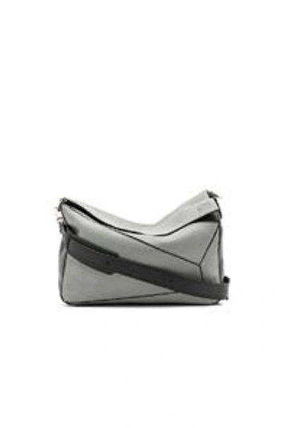 Shop Loewe Xl Leather Puzzle Bag In Grey Multi