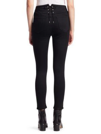 Shop Rag & Bone Penton High-rise Button Skinny Jeans In Black