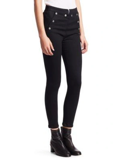 Shop Rag & Bone Penton High-rise Button Skinny Jeans In Black