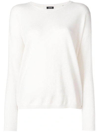 Shop Aspesi V-neck Pullover - White