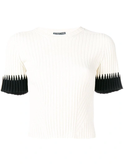 Shop Alexander Mcqueen Contrast Sleeve T-shirt - White