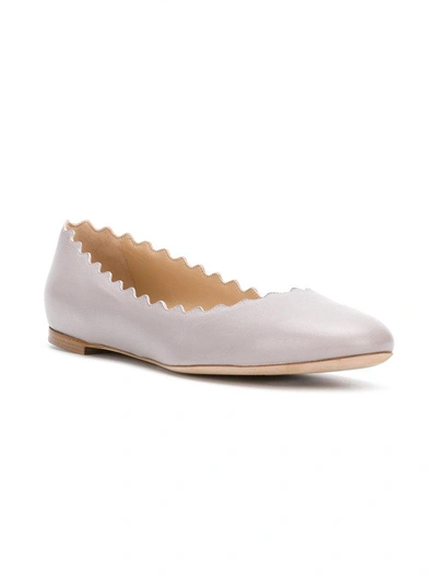 Shop Chloé Lauren Ballerina Flats - Grey