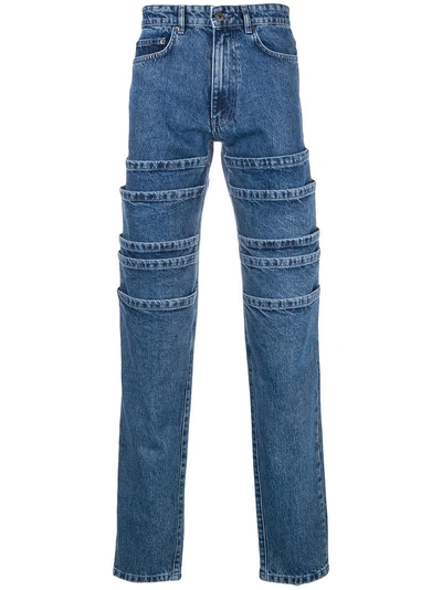 Shop Y/project Y / Project Deconstructed Straight Jeans - Blue