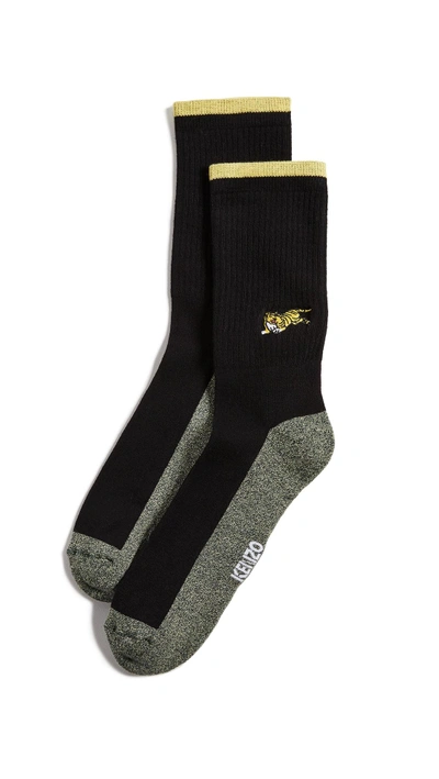 Shop Kenzo Jumping Tiger Socks In Black