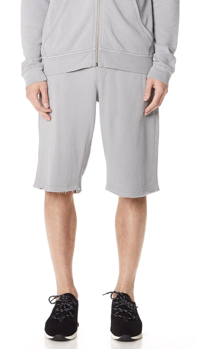 Shop Atm Anthony Thomas Melillo French Terry Shorts In Faded Grey