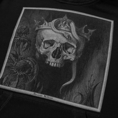 Shop Alexander Mcqueen Placement Skull Print Hoody In Black