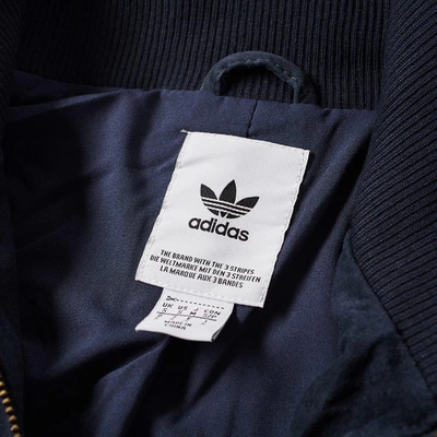 Shop Adidas Originals Adidas Suede Track Jacket In Blue