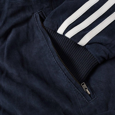 Shop Adidas Originals Adidas Suede Track Jacket In Blue