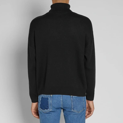 Shop Gosha Rubchinskiy Graphic Turtle Neck Knit In Black