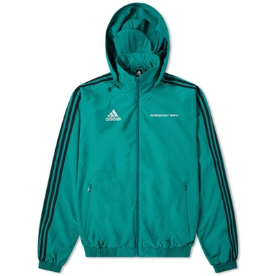 X Adidas Woven Hooded Jacket In Green