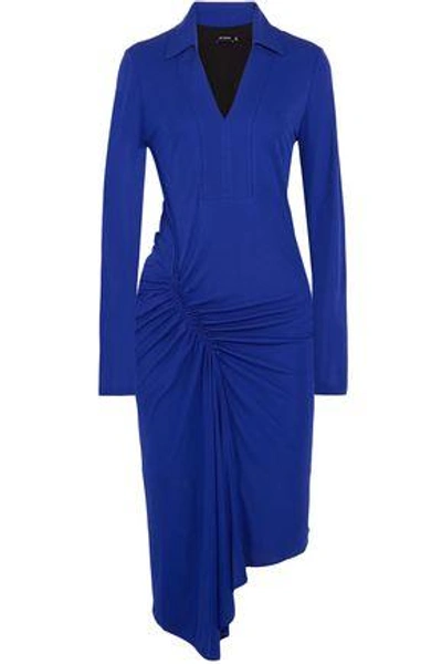 Shop Atlein Woman Ruched Stretch-jersey Dress Royal Blue