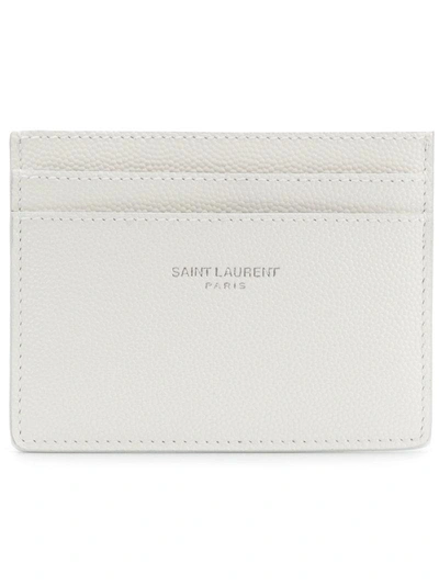Shop Saint Laurent 'paris' Cardholder - White
