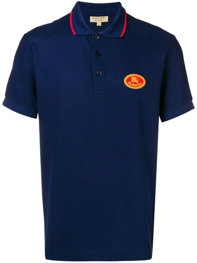 Shop Burberry Archive Logo Polo Shirt - Blue