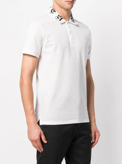 Shop Alexander Mcqueen Logo Collar Polo Shirt - White