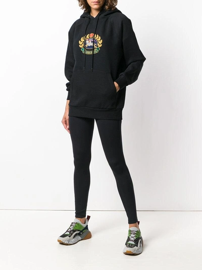 Shop Burberry Embroidered Archive Logo Hoodie In Black