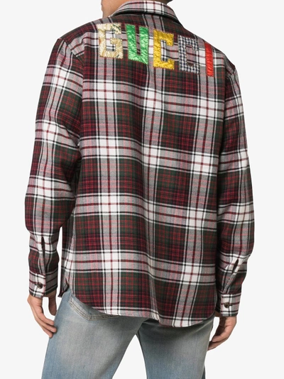 Shop Gucci Check Flannel Shirt In Multicolour