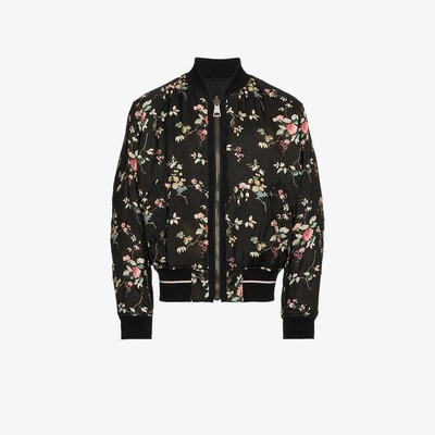 Shop Haider Ackermann Freesia Floral Print And Black Reversible Bomber Jacket