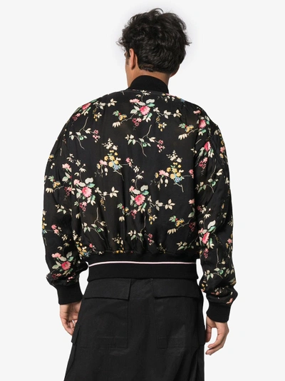 Shop Haider Ackermann Freesia Floral Print And Black Reversible Bomber Jacket